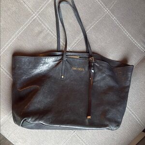 Jimmy Choo Black Leather Shoulder Bag